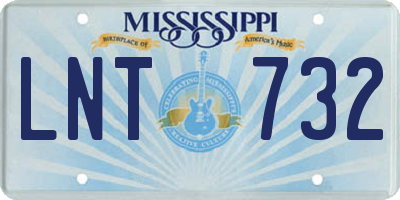 MS license plate LNT732