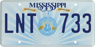 MS license plate LNT733