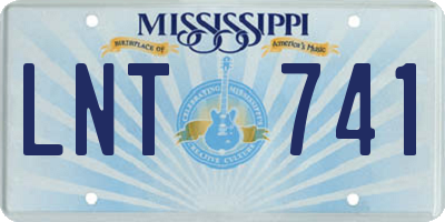 MS license plate LNT741