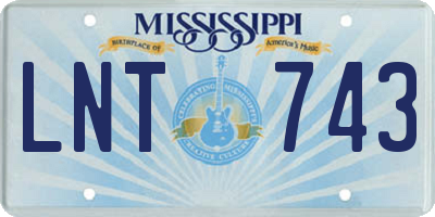 MS license plate LNT743
