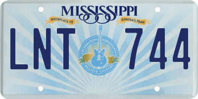MS license plate LNT744