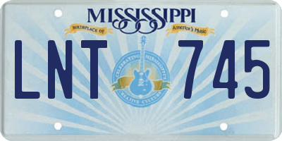 MS license plate LNT745