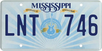 MS license plate LNT746