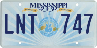 MS license plate LNT747