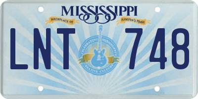 MS license plate LNT748