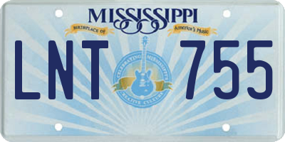 MS license plate LNT755
