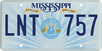 MS license plate LNT757