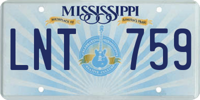 MS license plate LNT759