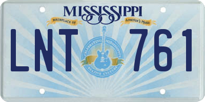 MS license plate LNT761