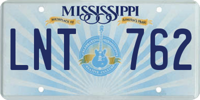 MS license plate LNT762