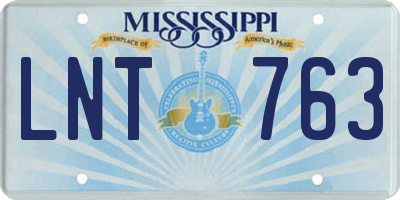 MS license plate LNT763