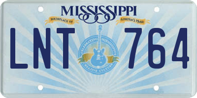 MS license plate LNT764