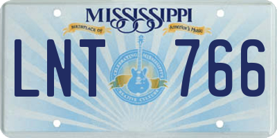 MS license plate LNT766