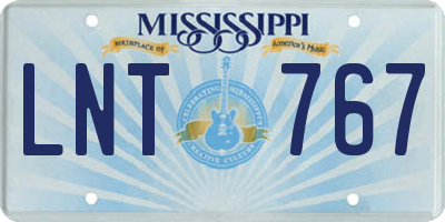 MS license plate LNT767