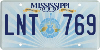MS license plate LNT769