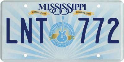 MS license plate LNT772