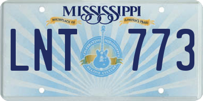 MS license plate LNT773