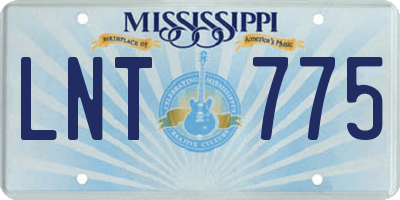 MS license plate LNT775