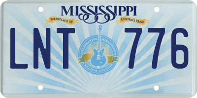 MS license plate LNT776