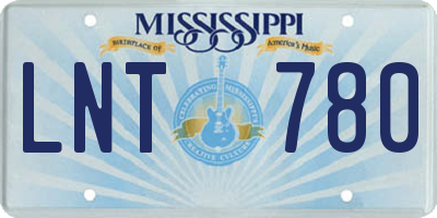 MS license plate LNT780