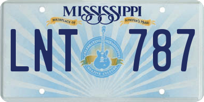 MS license plate LNT787