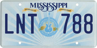 MS license plate LNT788