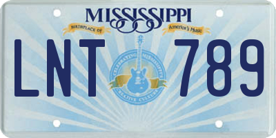 MS license plate LNT789