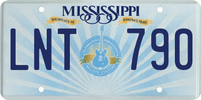 MS license plate LNT790