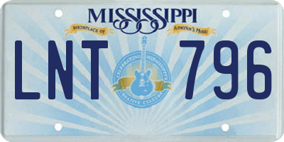 MS license plate LNT796