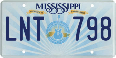 MS license plate LNT798