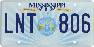 MS license plate LNT806