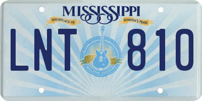 MS license plate LNT810