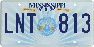 MS license plate LNT813