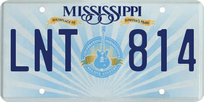 MS license plate LNT814