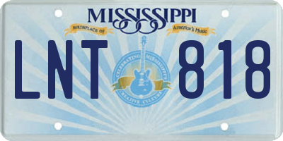 MS license plate LNT818