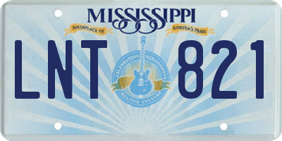 MS license plate LNT821