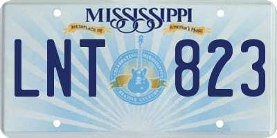 MS license plate LNT823
