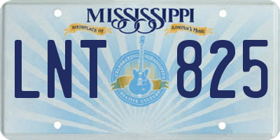 MS license plate LNT825