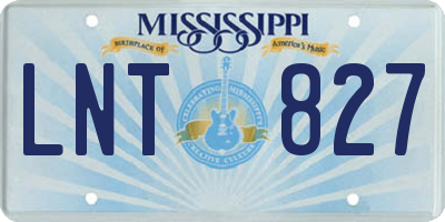 MS license plate LNT827