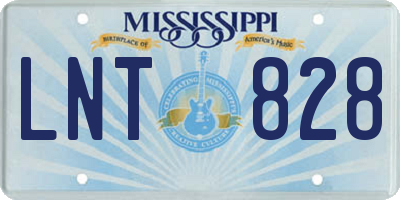MS license plate LNT828