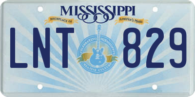 MS license plate LNT829