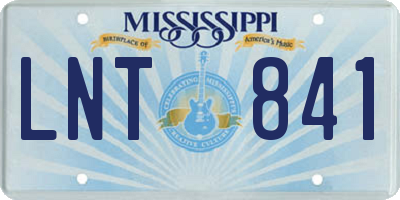 MS license plate LNT841