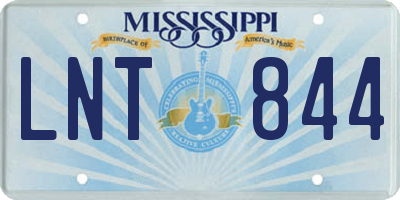 MS license plate LNT844