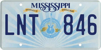 MS license plate LNT846