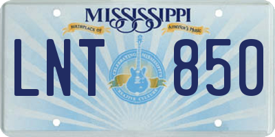 MS license plate LNT850