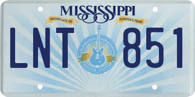 MS license plate LNT851