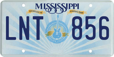 MS license plate LNT856