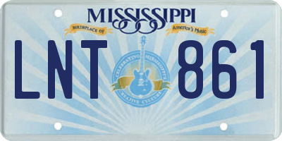 MS license plate LNT861