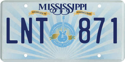 MS license plate LNT871