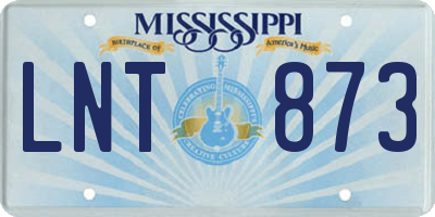 MS license plate LNT873